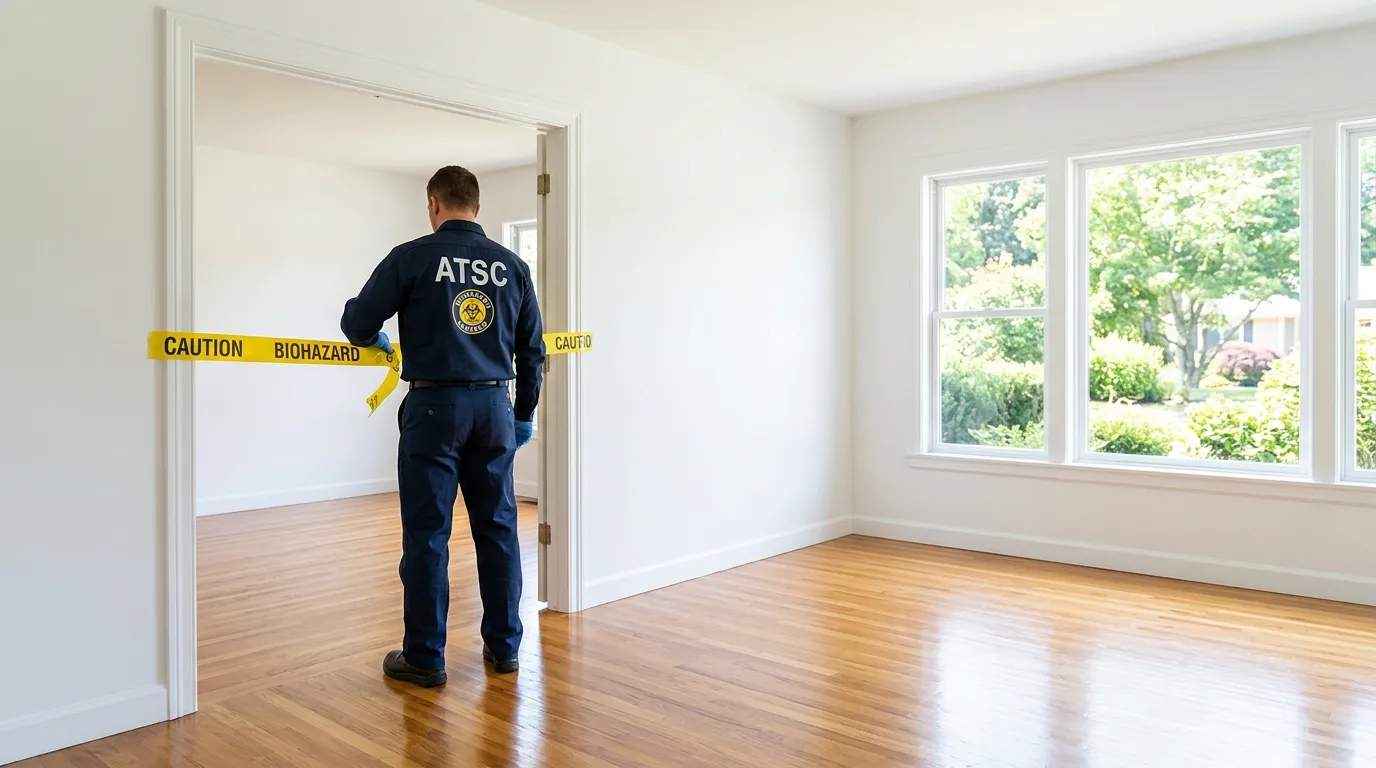 Certified biohazard cleanup crew performing Decomposition Cleanup in Newcastle